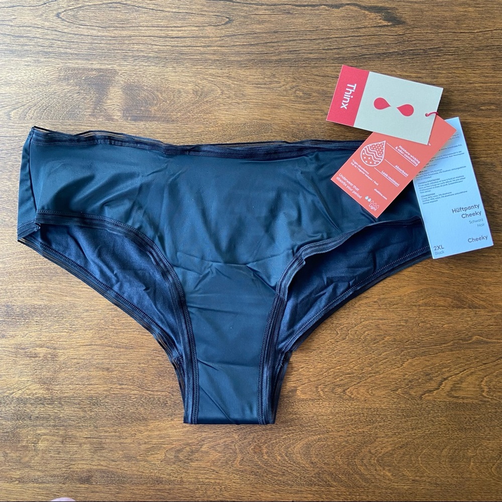 Thinx Period Underwear Cheeky Style Light Flow 2XL Black NEW